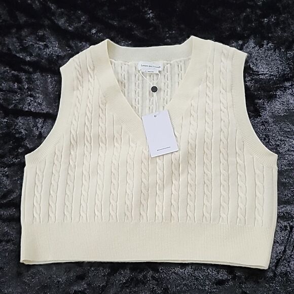 Lovers + Friends Cream/ Off white Cropped Sweater Vest - Picture 1 of 5